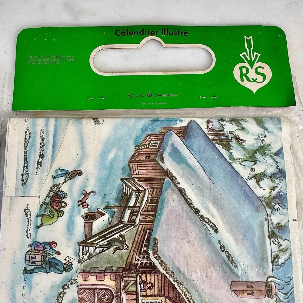 VTG Christmas Advent Calendar RS‎ Stuttgart Rohr West Germany Glitter New Nr 120
